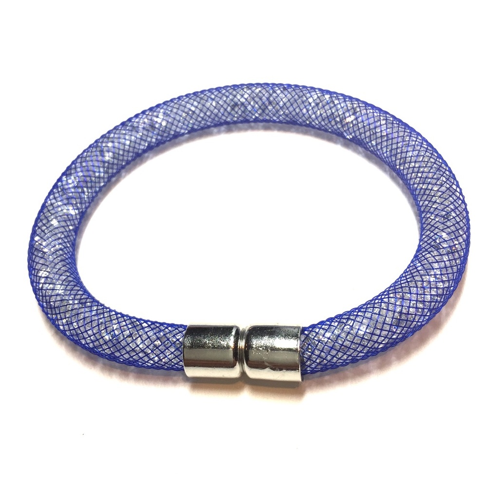 Dark blue Crystal mesh bracelet magnetic clasp